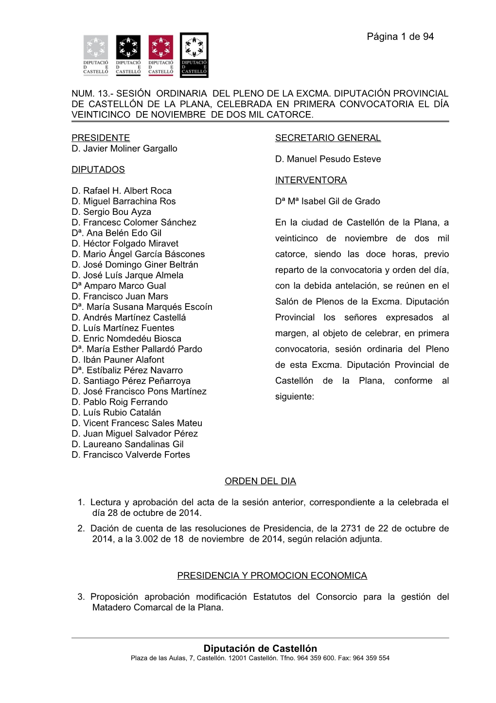 Página 1 De 94 Diputación De Castellón