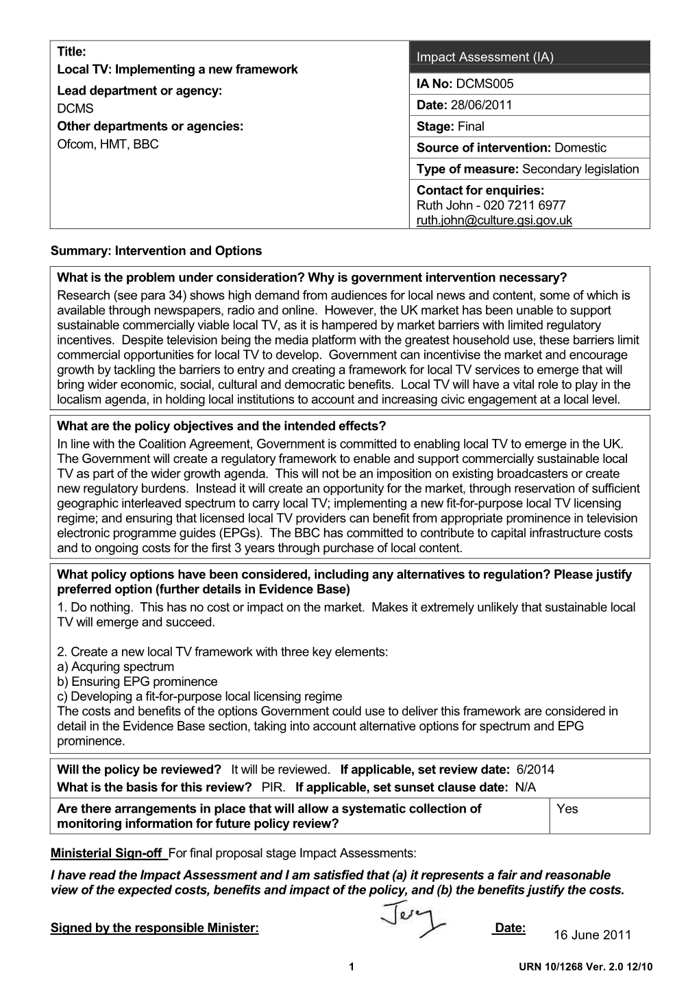 Impact Assessment