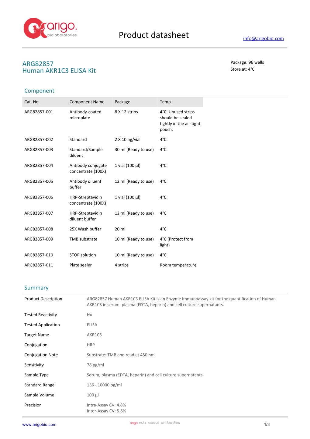 Human AKR1C3 ELISA Kit (ARG82857)