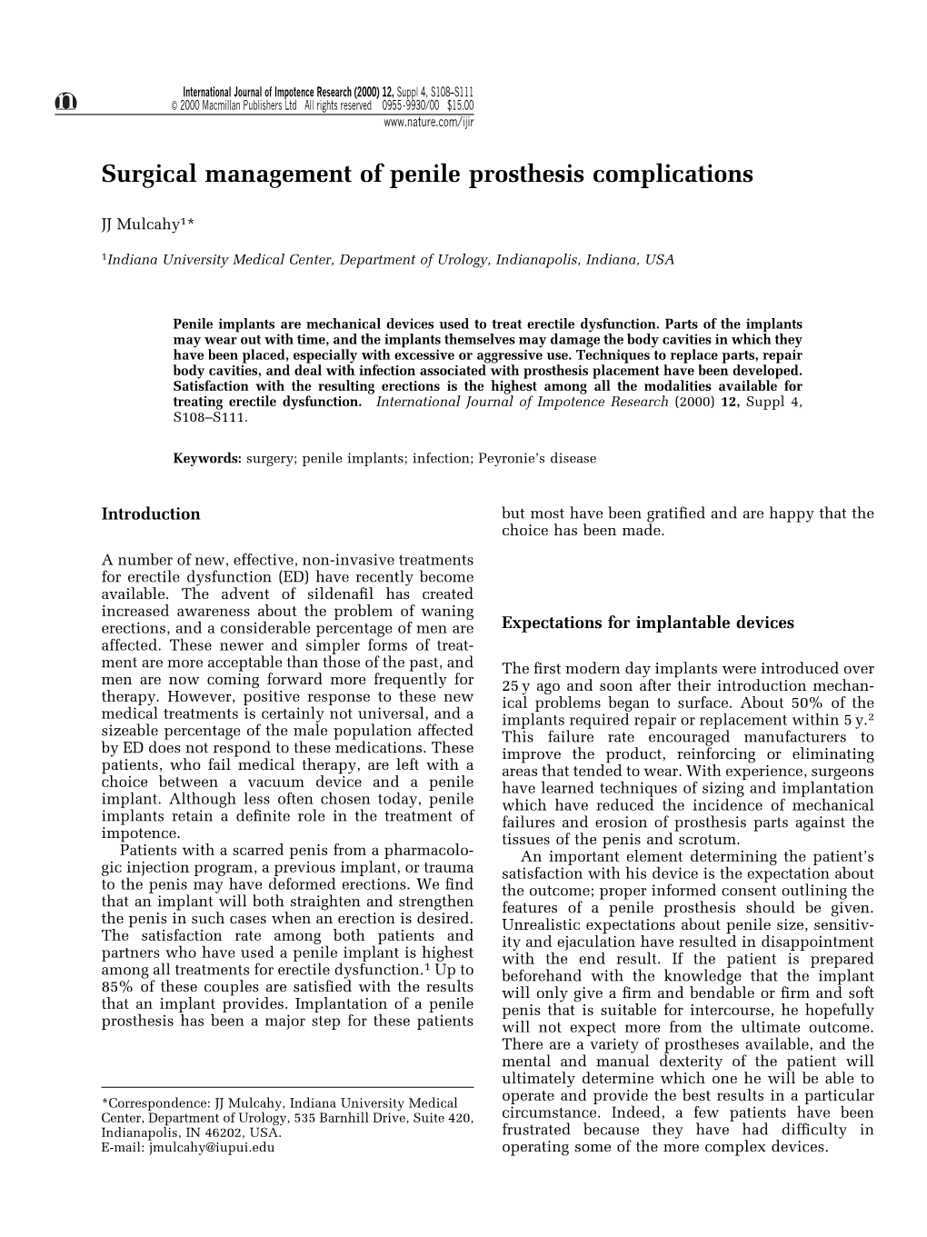 Surgical Management of Penile Prosthesis Complications