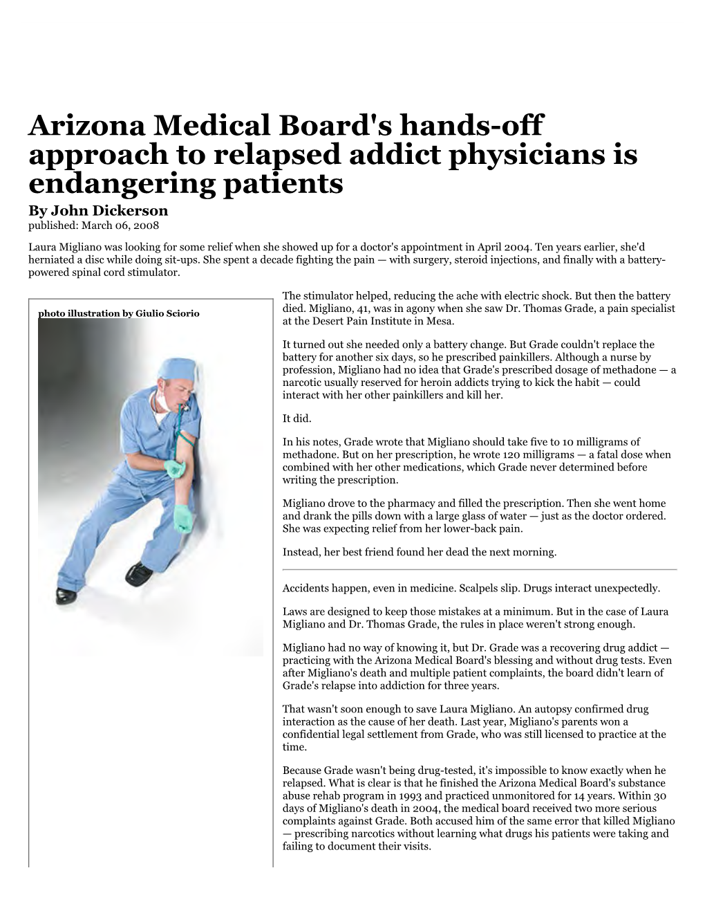 Arizona Medical Board's Hands-Off Approach to Relapsed Addict