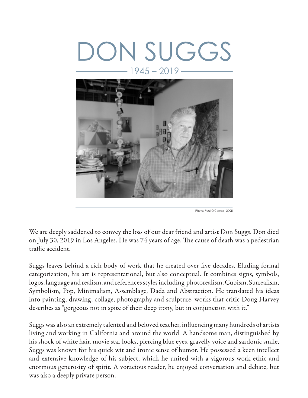 Don Suggs 1945 – 2019