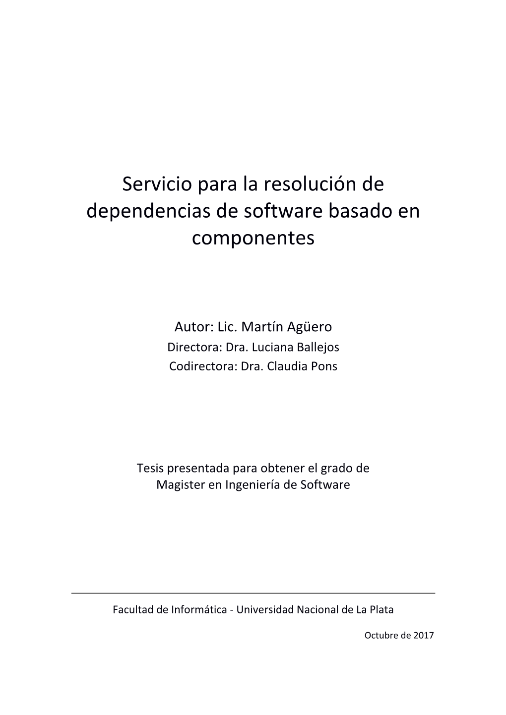 Servicio Para La Resolución De Dependencias De Software Basado En Componentes