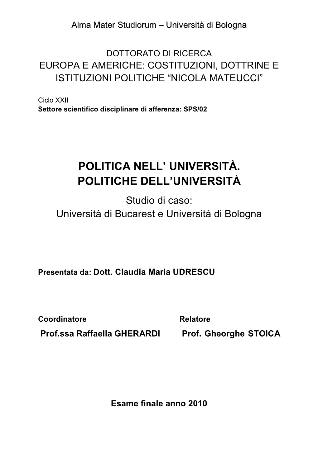 Europa E Americhe: Costituzioni, Dottrine E Istituzioni Politiche “Nicola Mateucci”