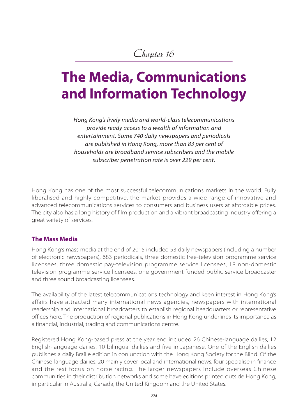 The Media, Communications and Information Technology