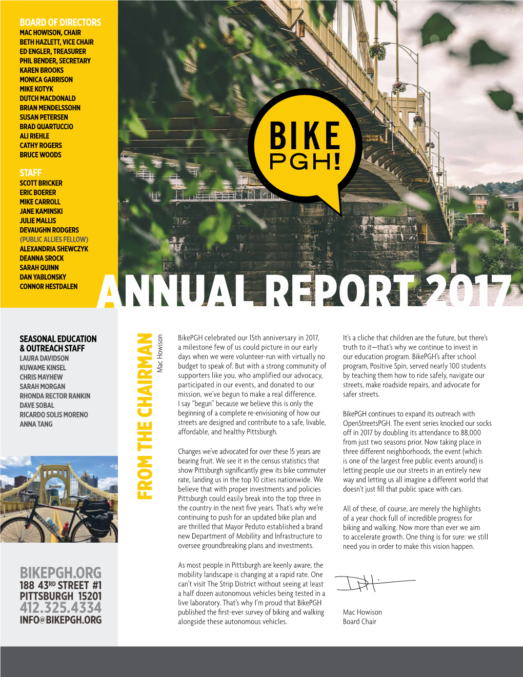 Bike Pittsburgh 2017 Annual Report