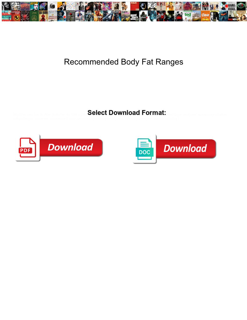 Recommended Body Fat Ranges