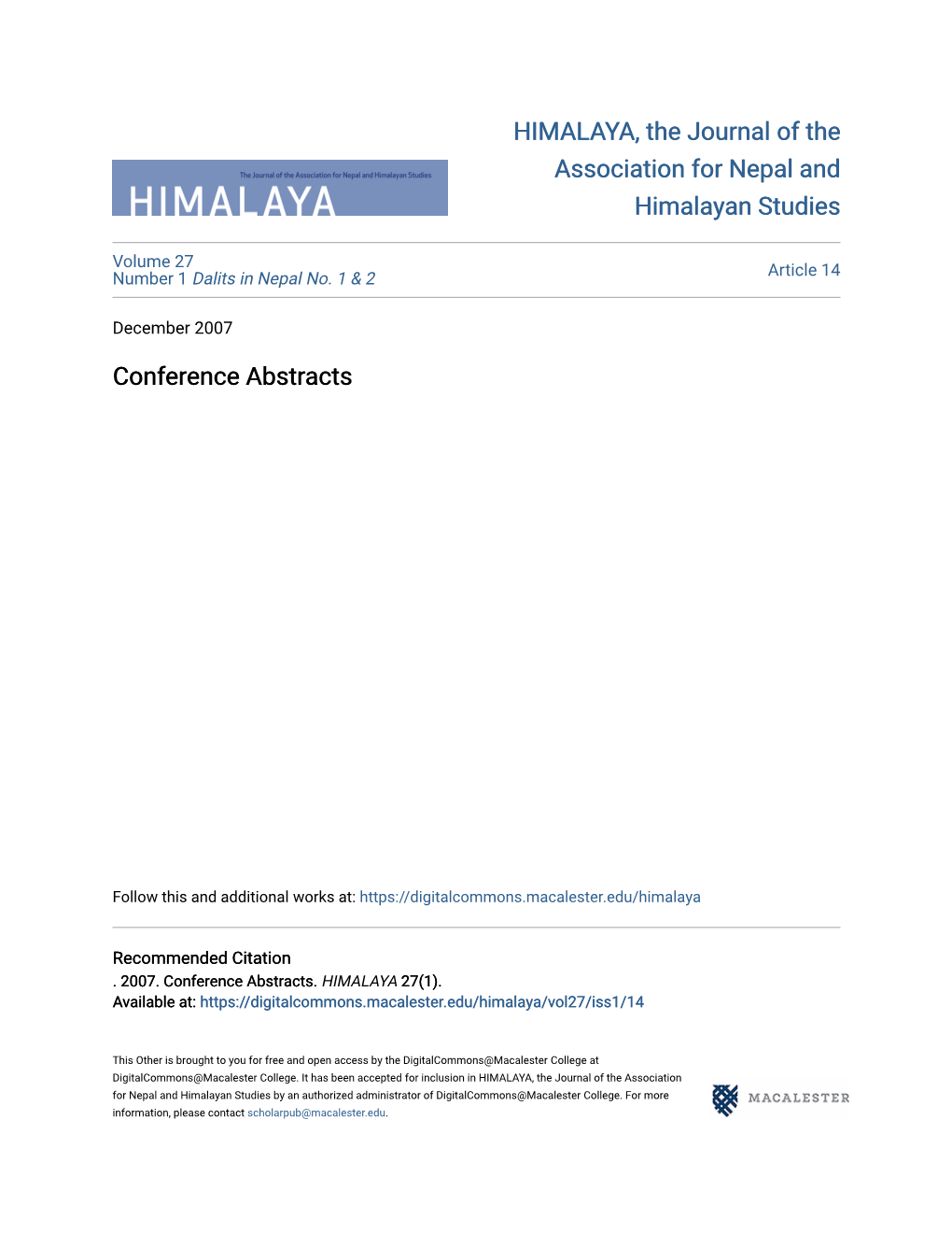 Conference Abstracts
