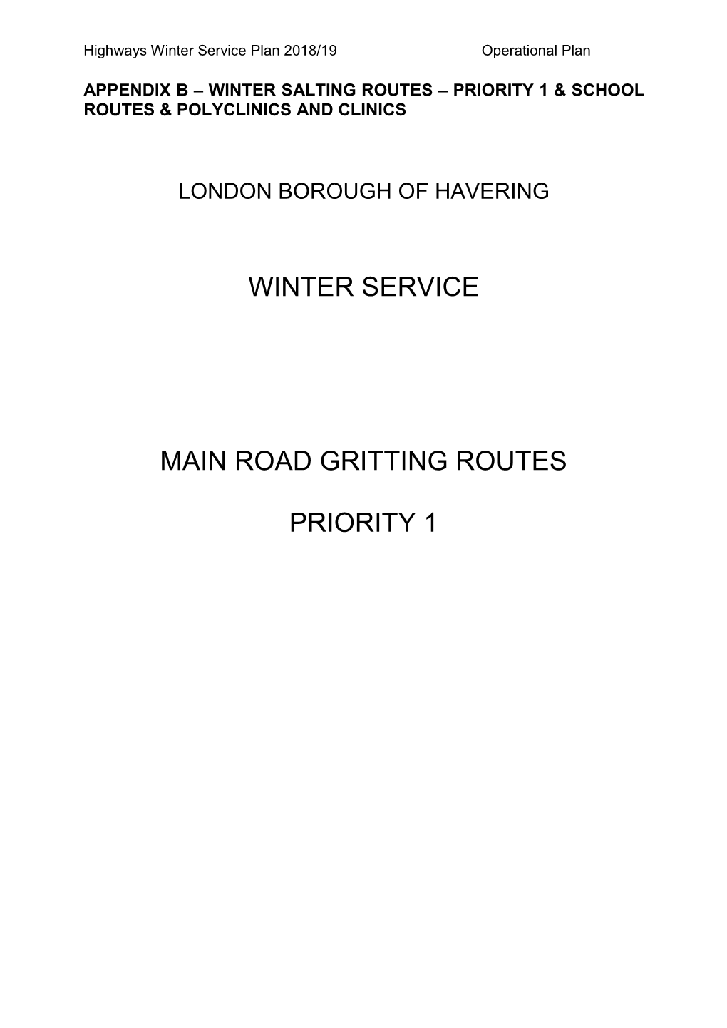 Road Gritting Routes