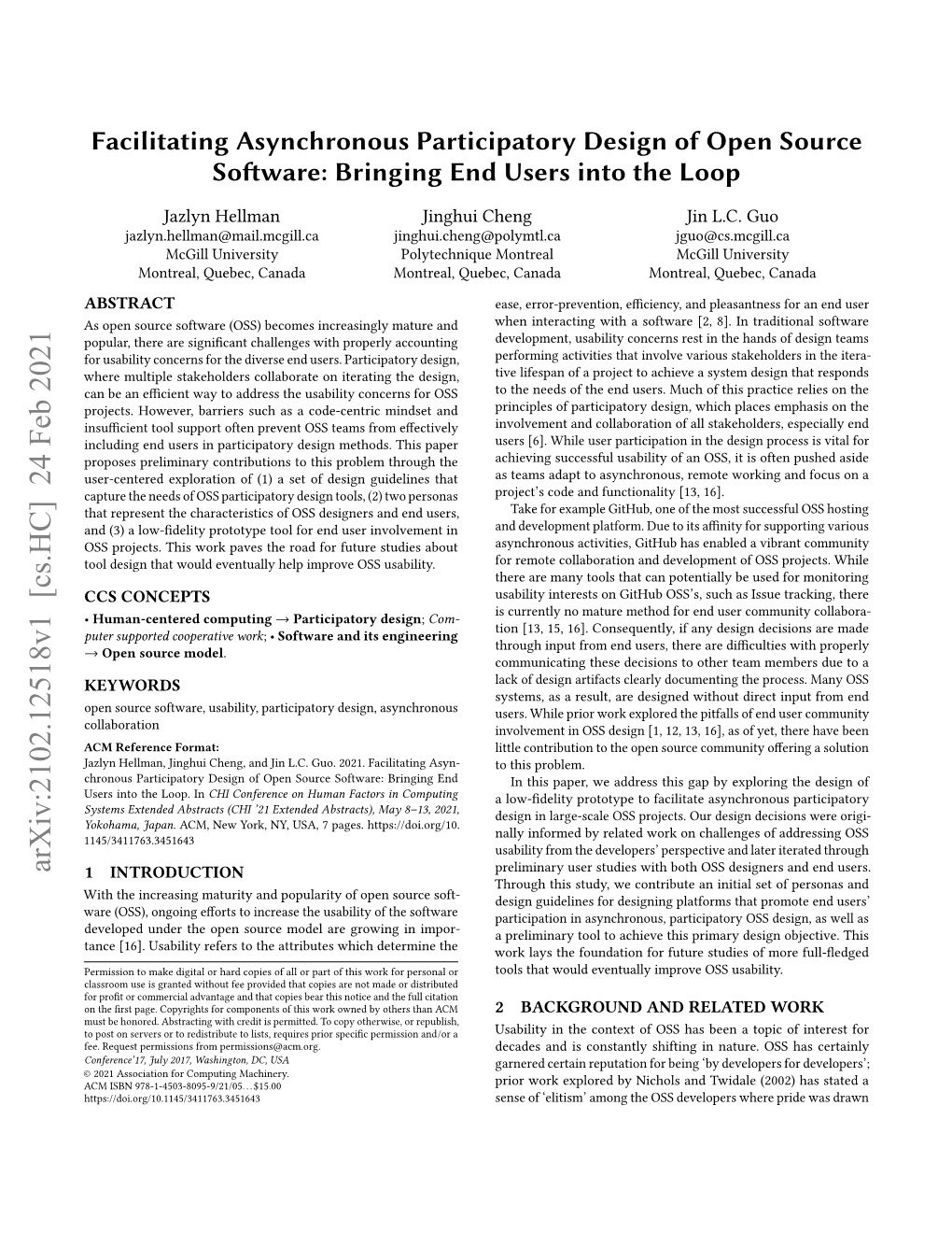 Facilitating Asynchronous Participatory Design of Open Source Software: Bringing End Users Into the Loop