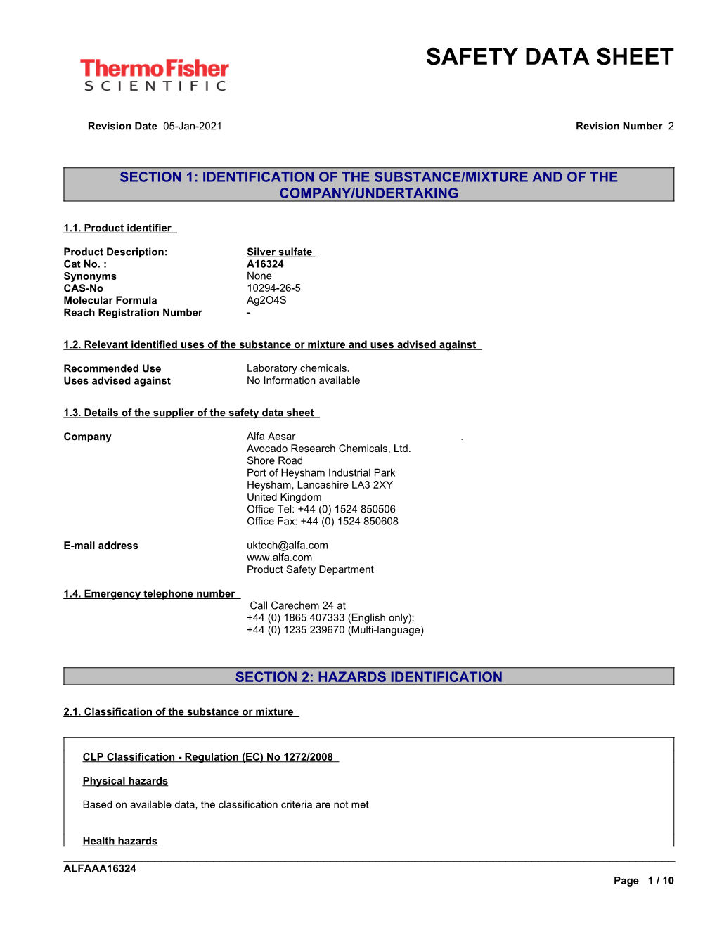 Safety Data Sheet