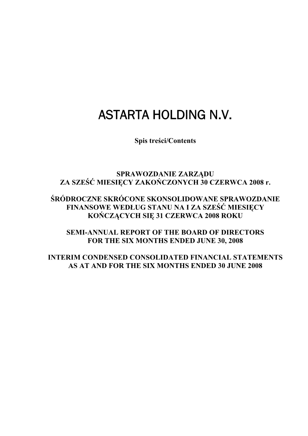 Astarta Holding N.V