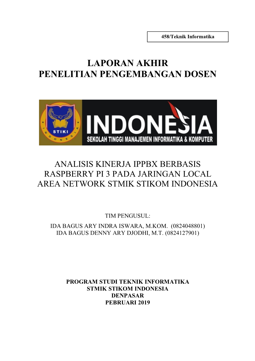 Laporan Akhir Penelitian Pengembangan Dosen