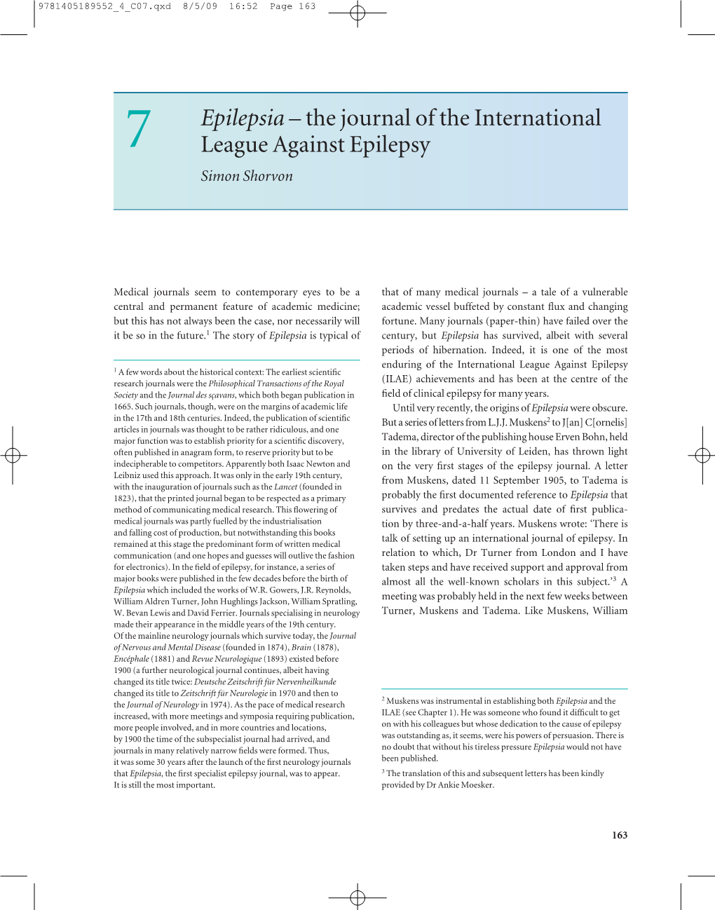 7 Epilepsia– the Journal of the International League Against Epilepsy