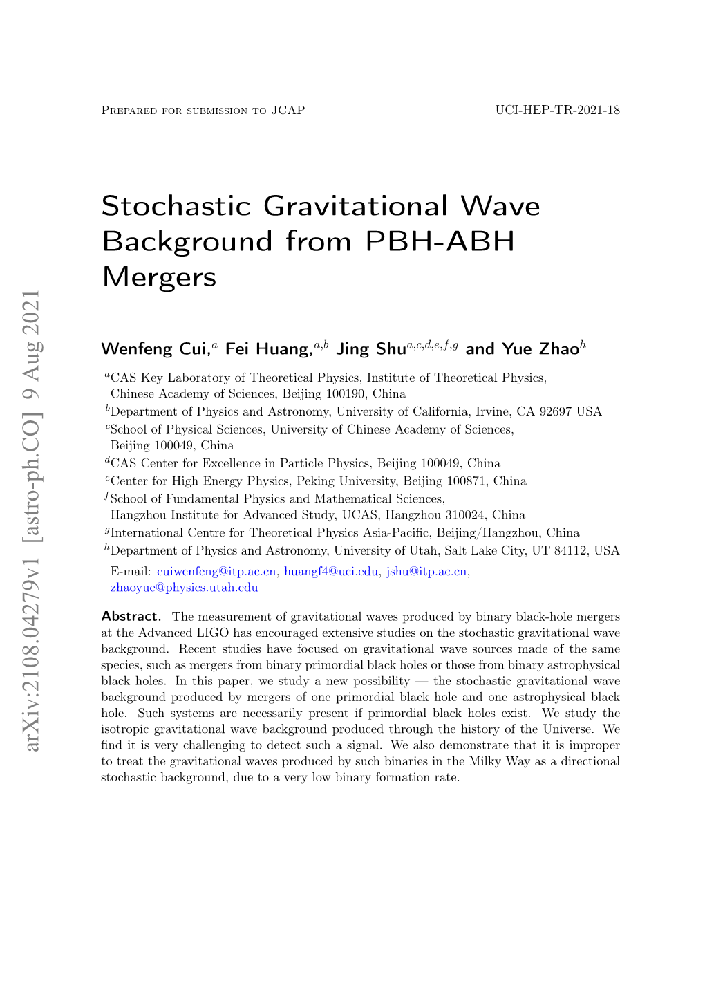 Stochastic Gravitational Wave Background from PBH-ABH Mergers