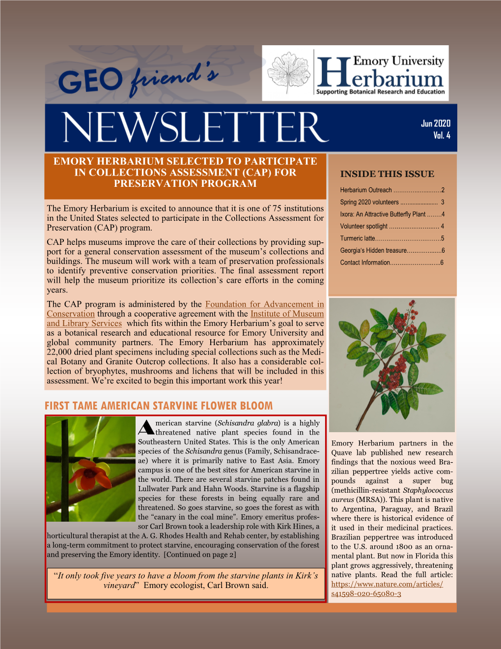 Herbarium Newsletter Volume IV: June 2020