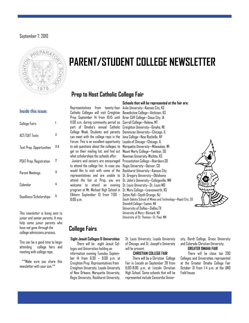 Parent/Student College Newsletter