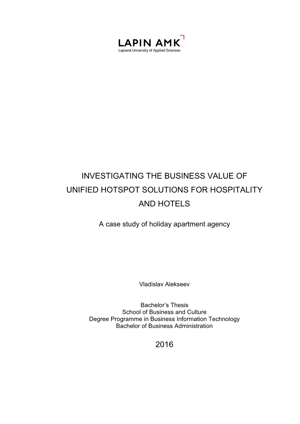 Lapland UAS Thesis Template