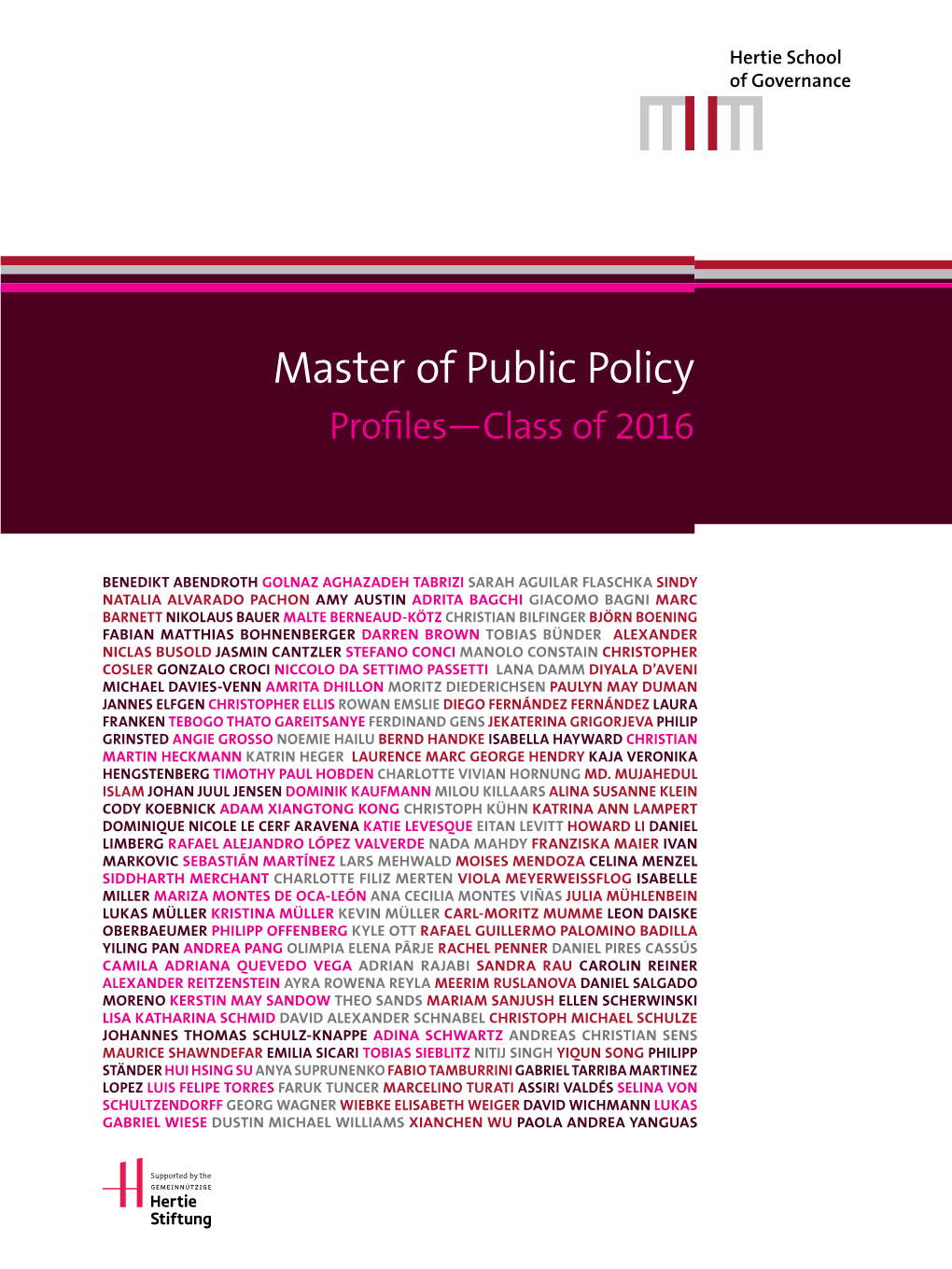 Master of Public Policy Profiles—Class of 2016