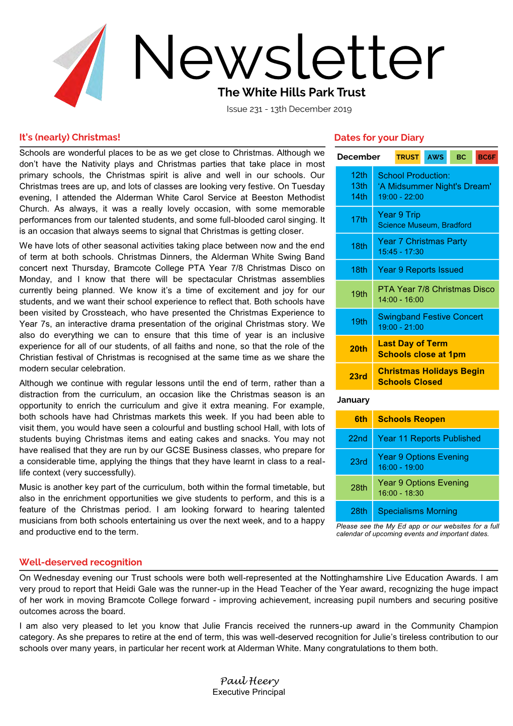 The White Hills Park Trust Issue 231 - 13Th December 2019