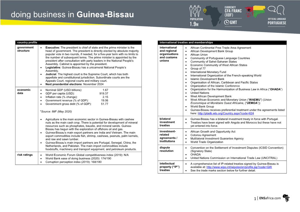 Doing Business in Guinea-Bissau