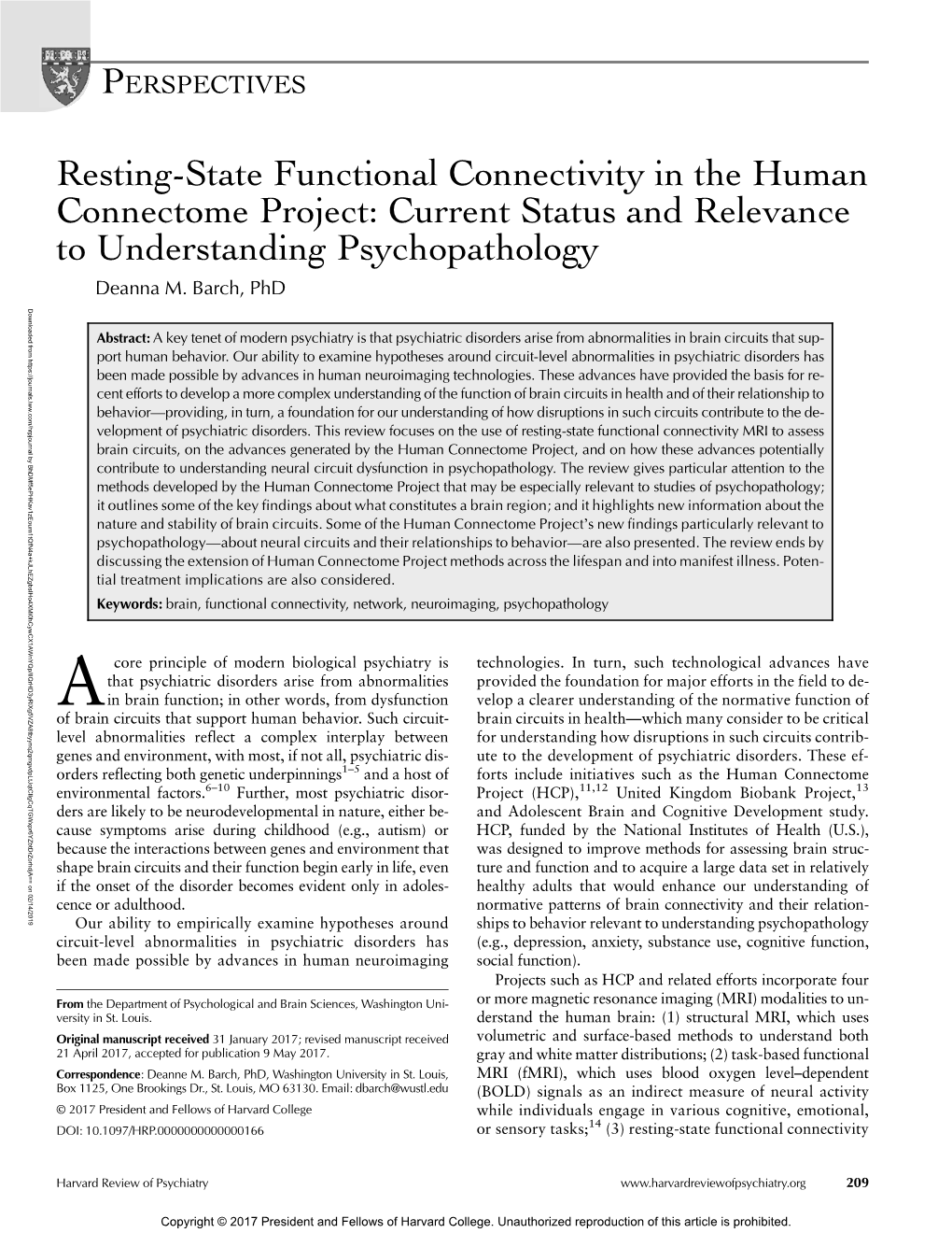 Resting-State Functional Connectivity in the Human Connectome Project