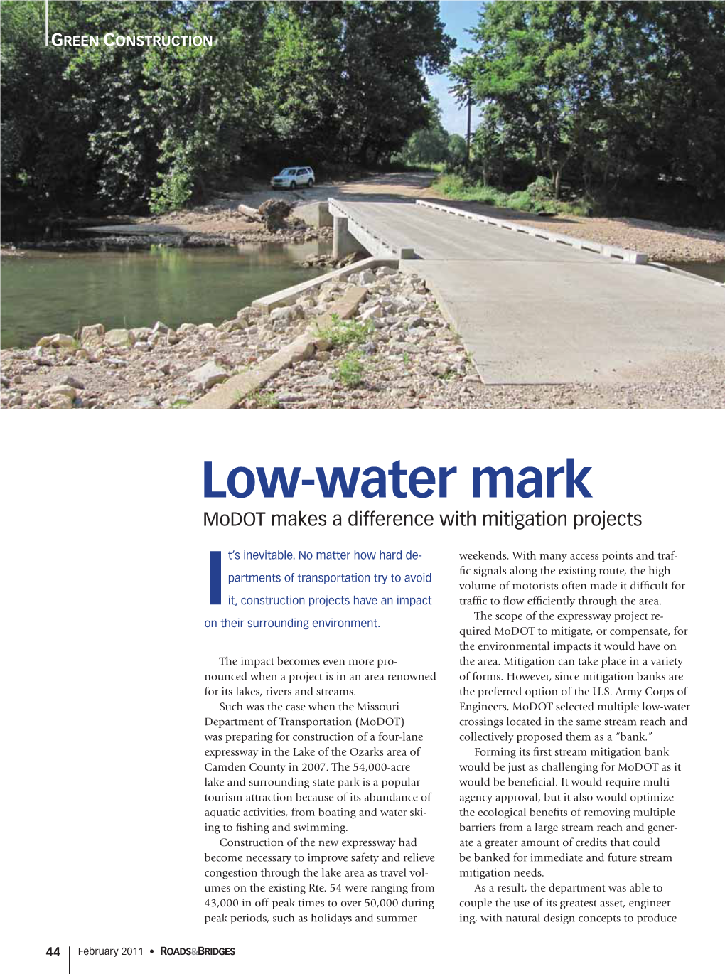 Low-Water Mark Modot Makes a Difference with Mitigation Projects