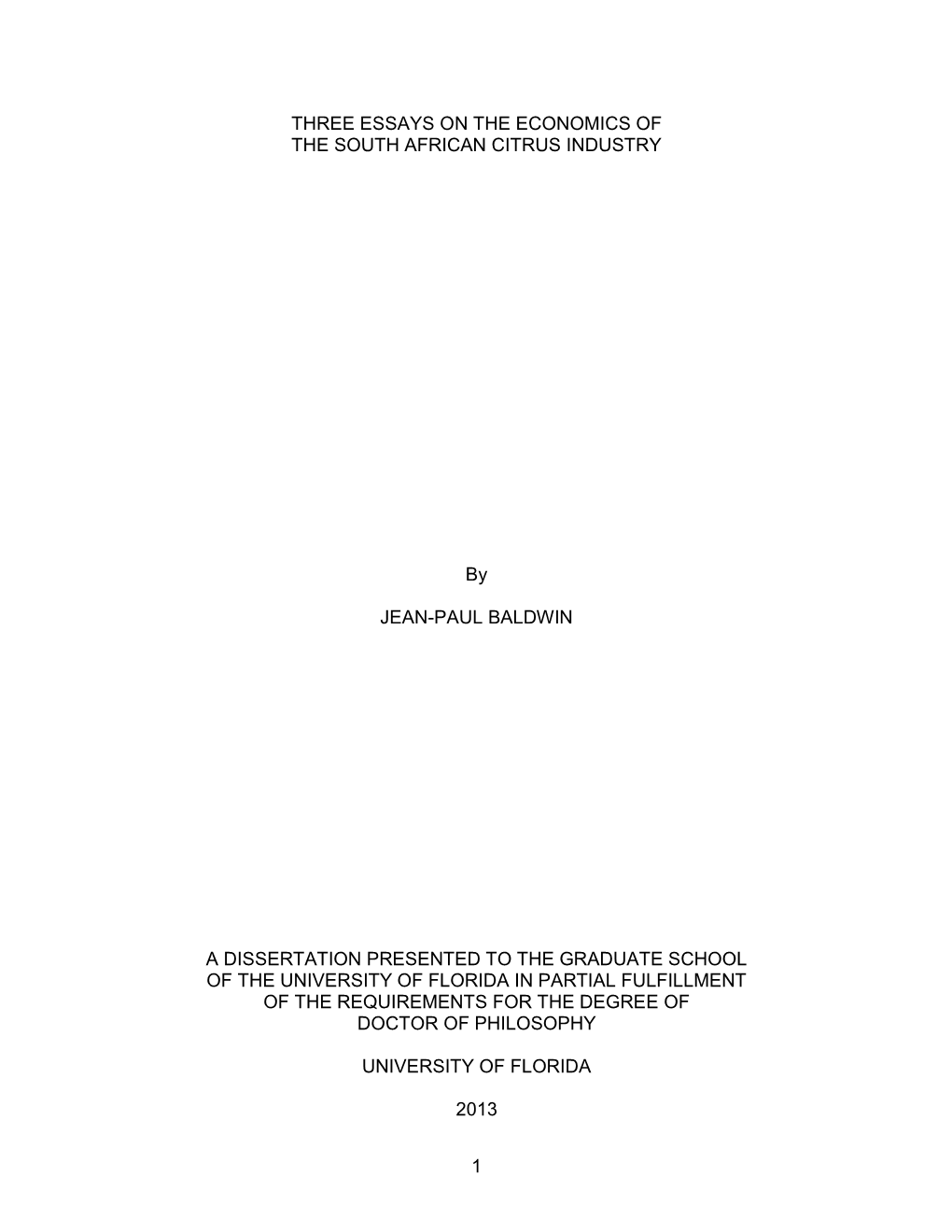 University of Florida Thesis Or Dissertation Formatting