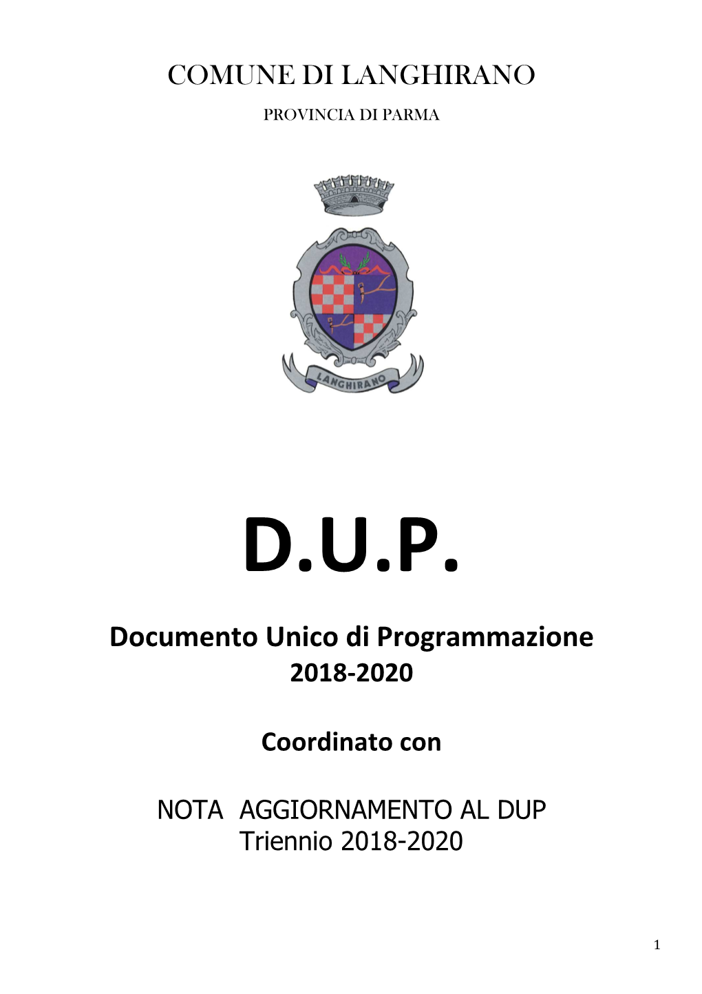 DUP 2018-2020 Coordinato Con Nota Integrativa