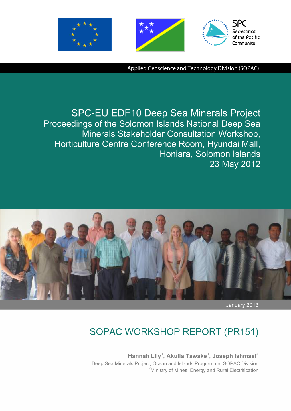 SPC-EU EDF10 Deep Sea Minerals Project