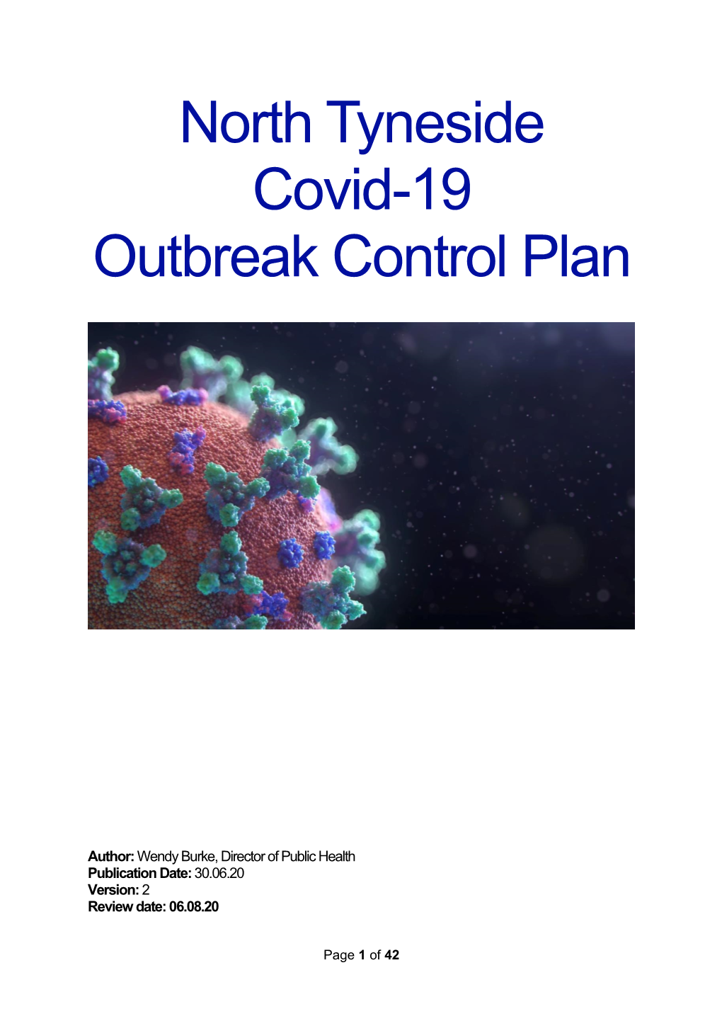 North Tyneside Covid-19 Outbreak Control Plan