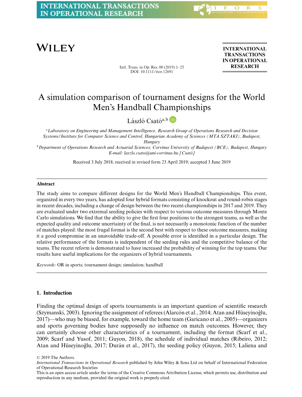 A Simulation Comparison of Tournament Designs for the World