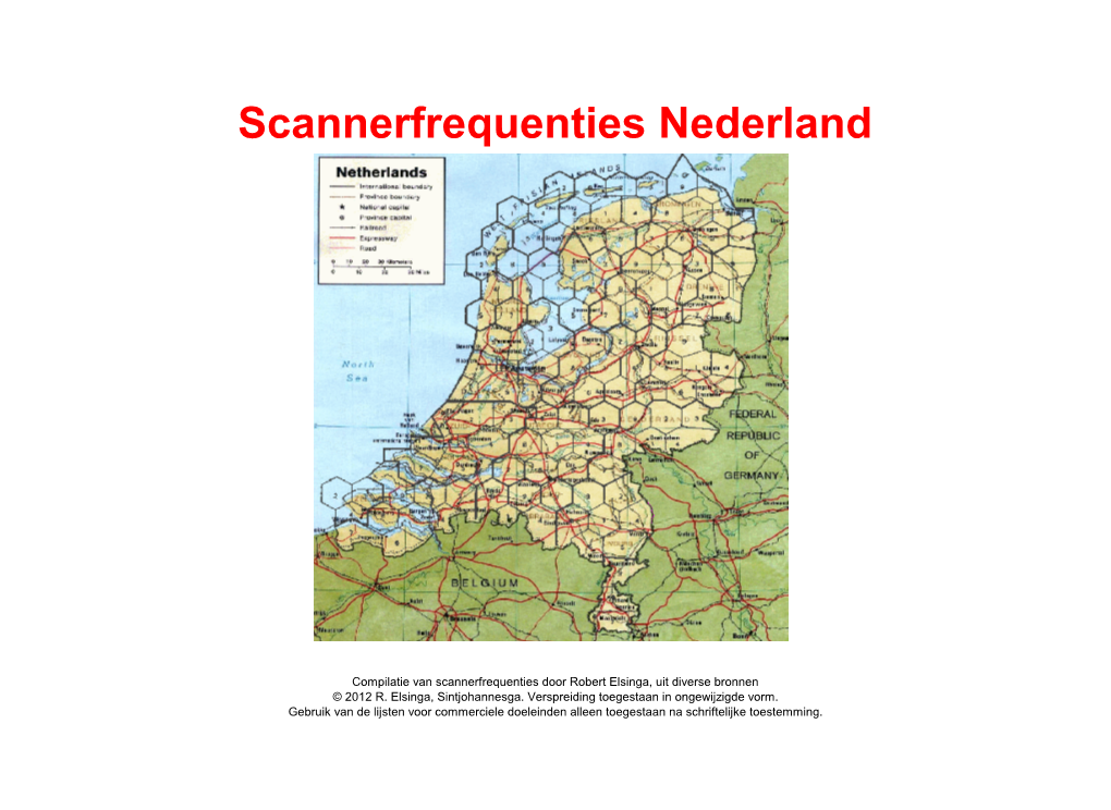 Scannerfrequenties Nederland