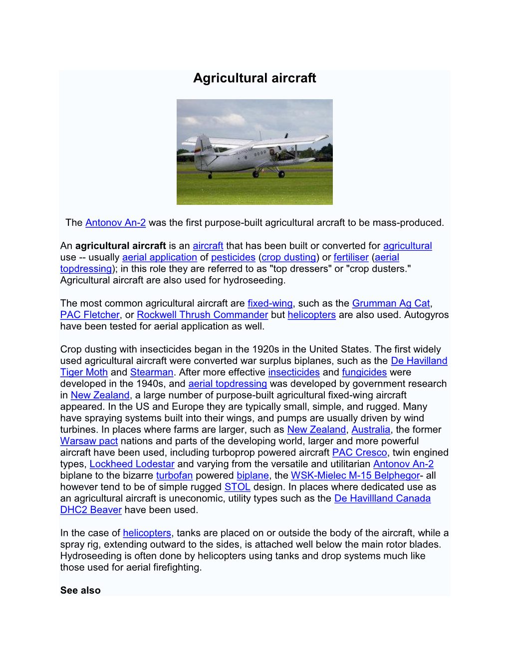 Agricultural Aircraft