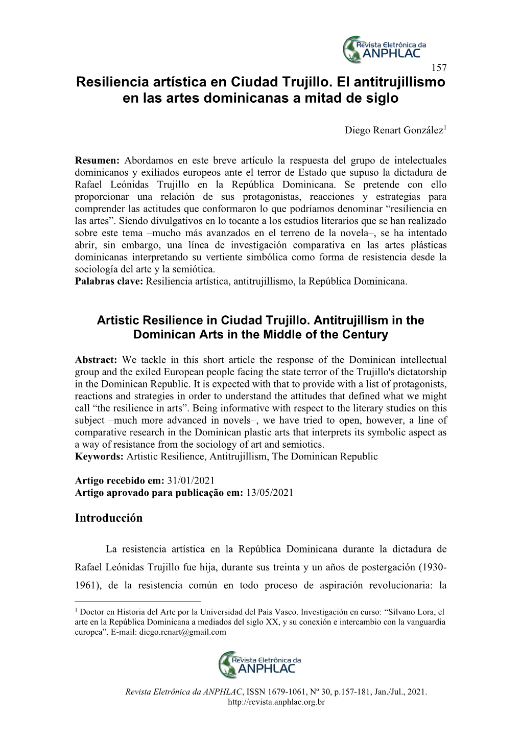 Resiliencia Artística En Ciudad Trujillo. El Antitrujillismo En Las Artes Dominicanas a Mitad De Siglo