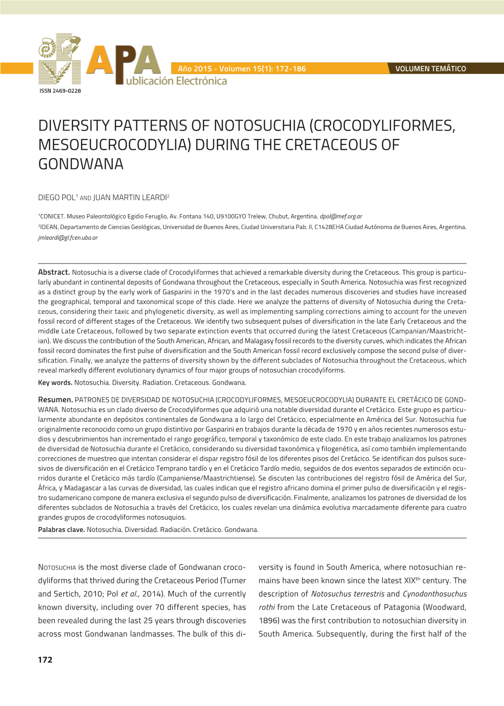 Diversity Patterns of Notosuchia (Crocodyliformes, Mesoeucrocodylia) During the Cretaceous of Gondwana