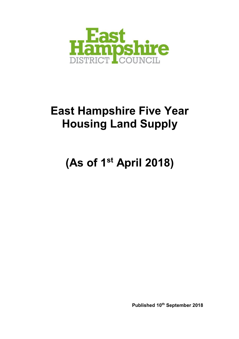 East Hampshire Five Year Housing Land Supply