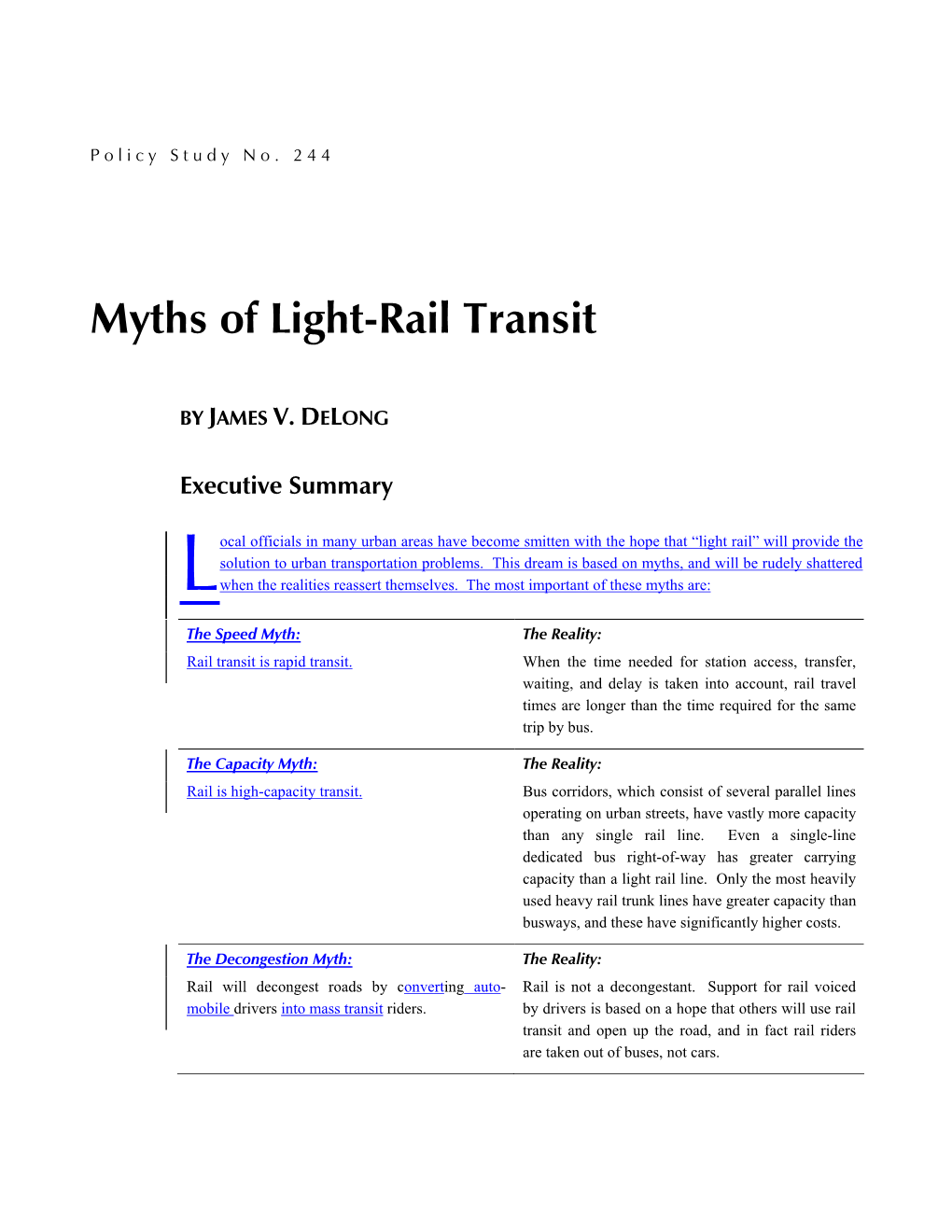 Myths of Light-Rail Transit