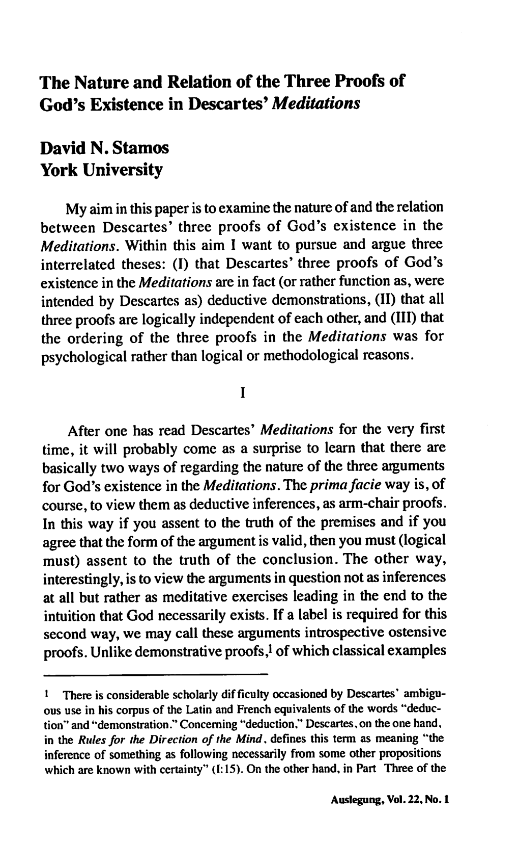 The Nature and Relation of the Three Proofs of God's Existence in Descartes' Meditations