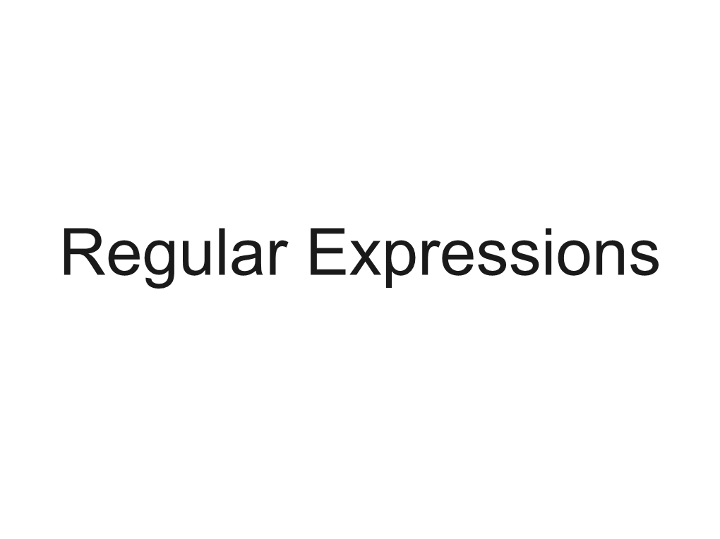 Regular Expressions