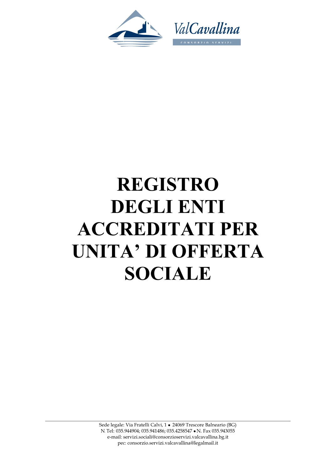 Registro Degli Enti Accreditati Per Unita' Di