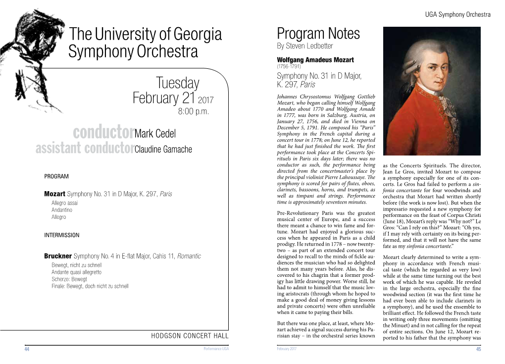 Conductormark Cedel Symphony in the French Capital During a Concert Tour in 1778; on June 12, He Reported That He Had Just Finished the Work