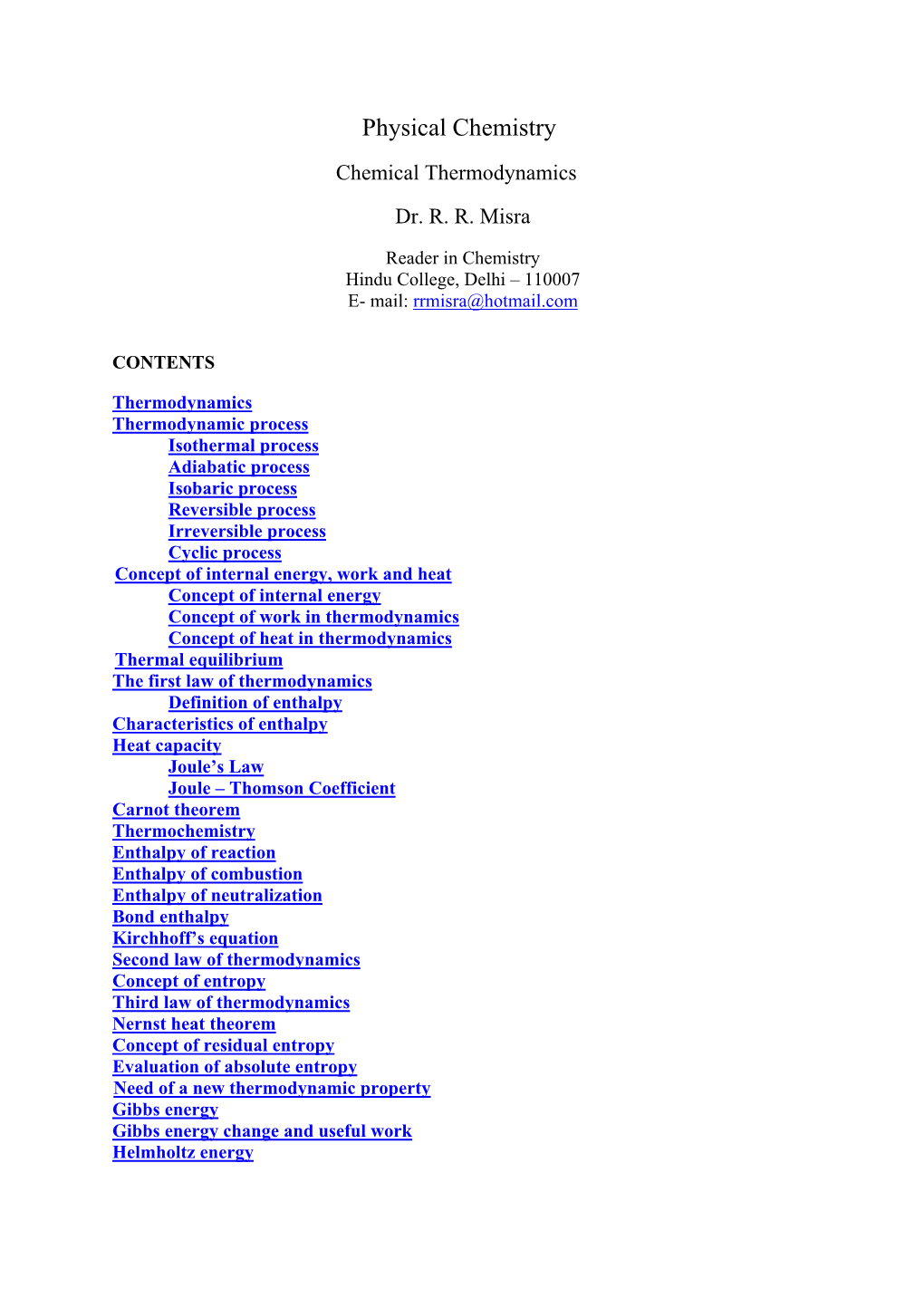 Physical Chemistry