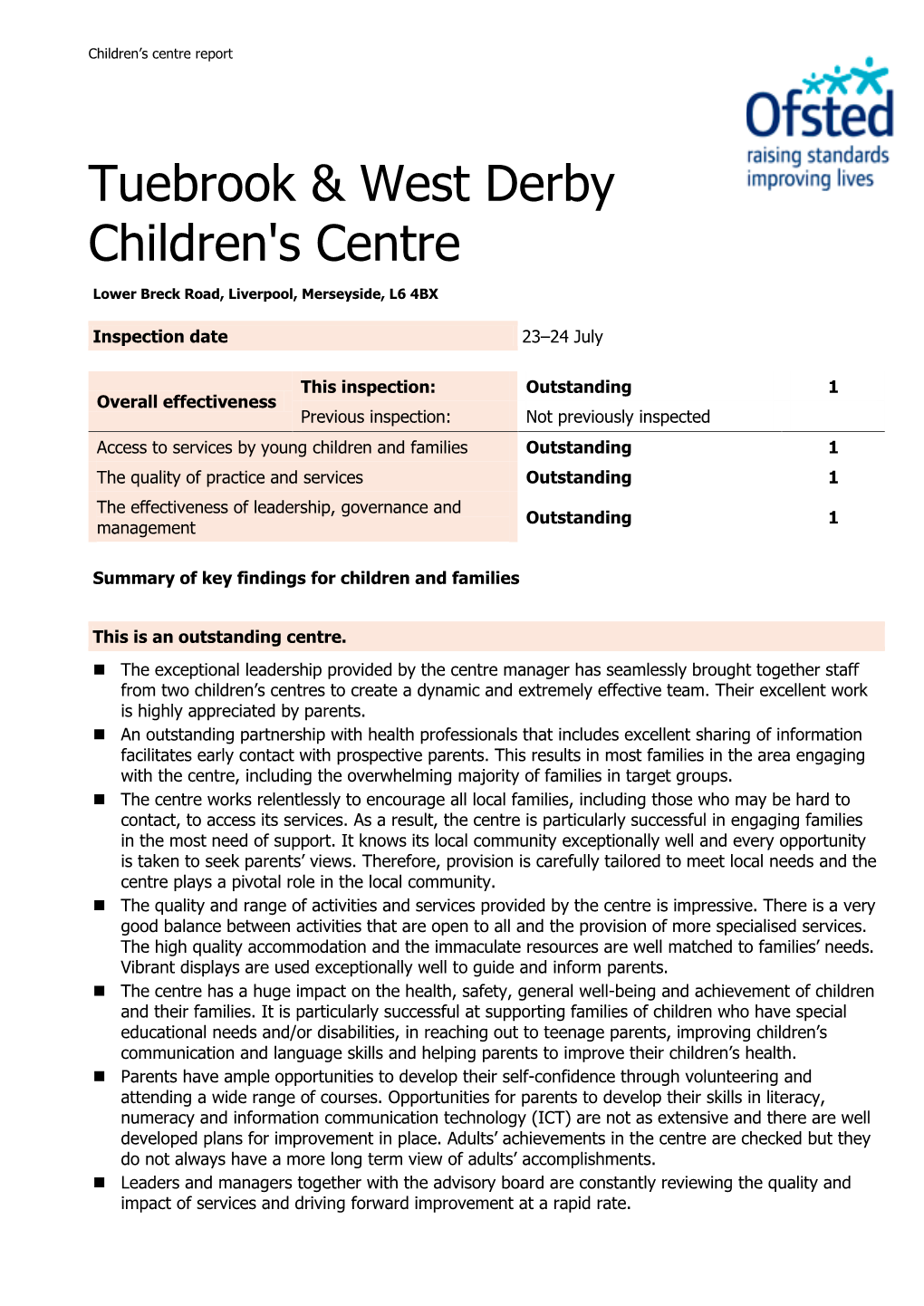 Tuebrook & West Derby Children's Centre