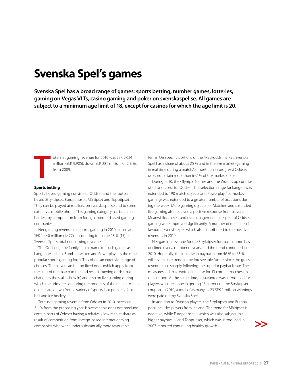 Svenska Spel's Games &gt;&gt;