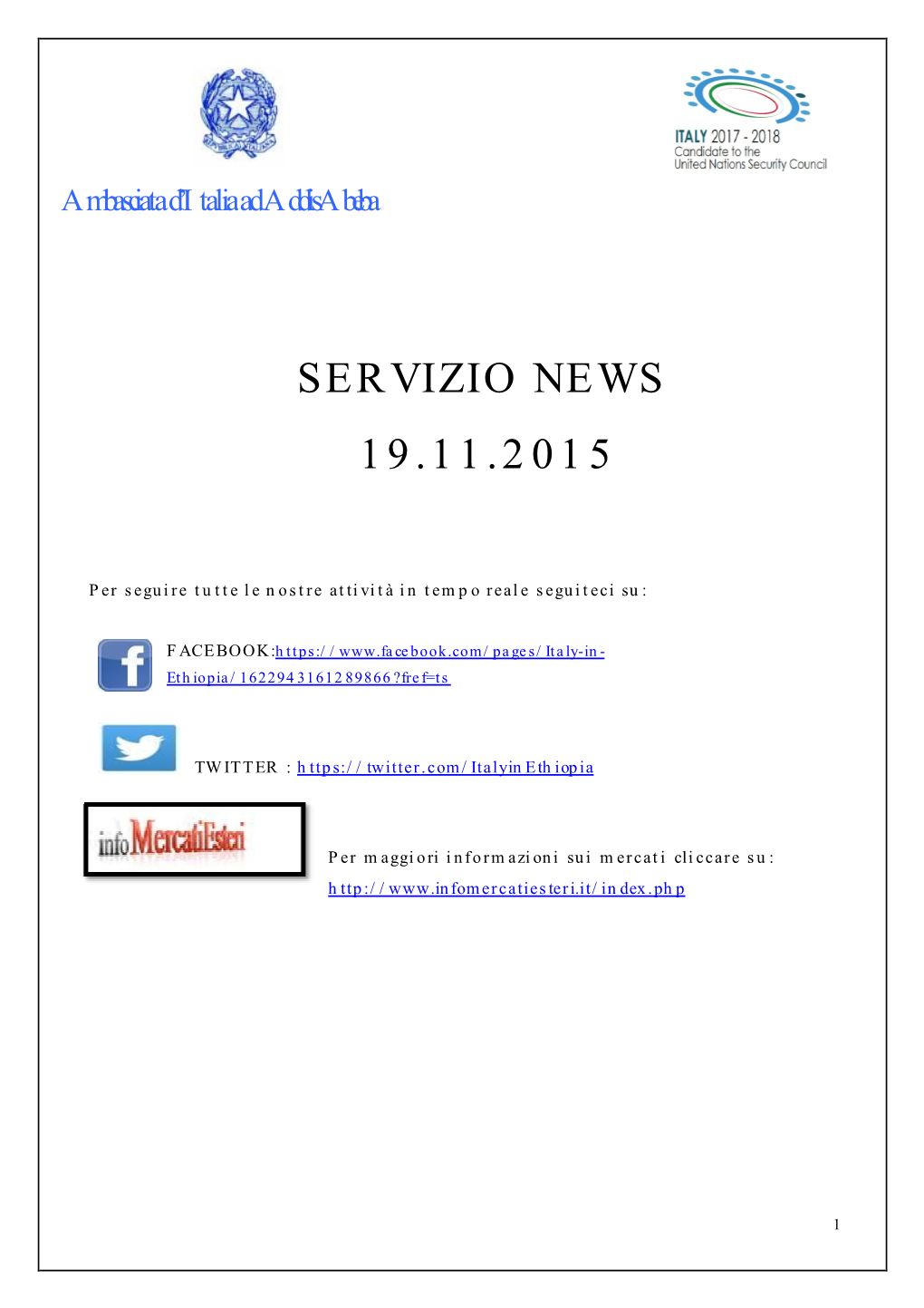 Servizio News 19.11.2015
