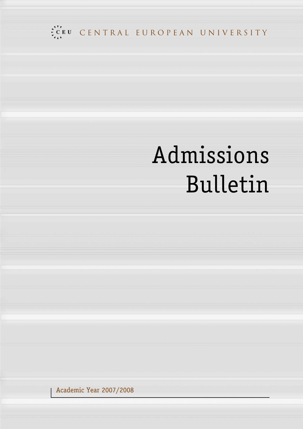 Admissions Bulletin