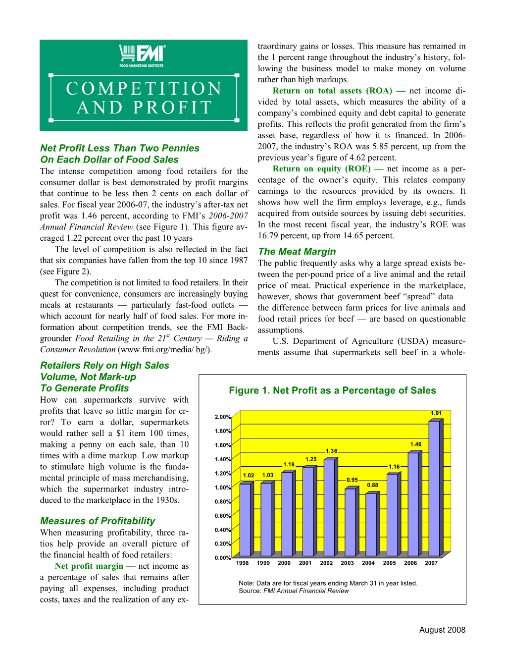 Net Profit Less Than Two Pennies on Each Dollar of Food Sales Retailers