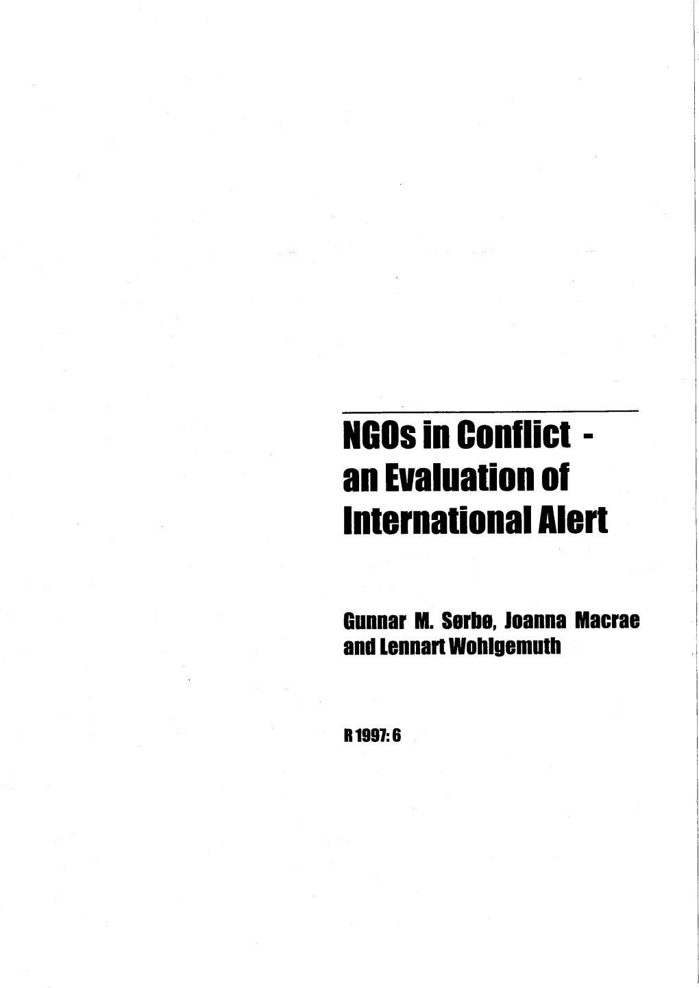 Ngos in Conllict - an Evaluation Ol International Alert