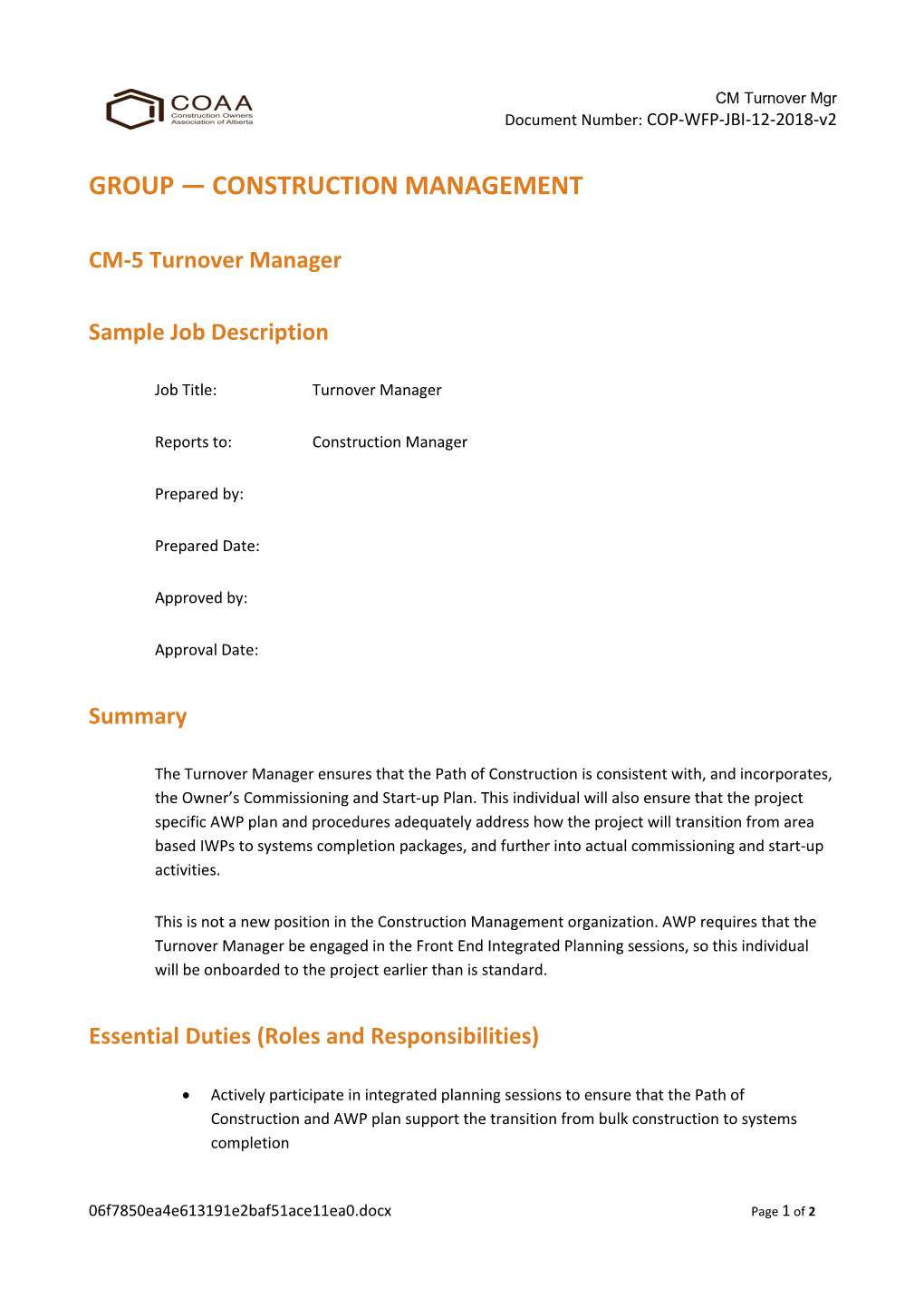 CM Turnover Mgr